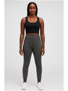 DYI Women's Waffle Jogger Pants Heather Grey Size Small